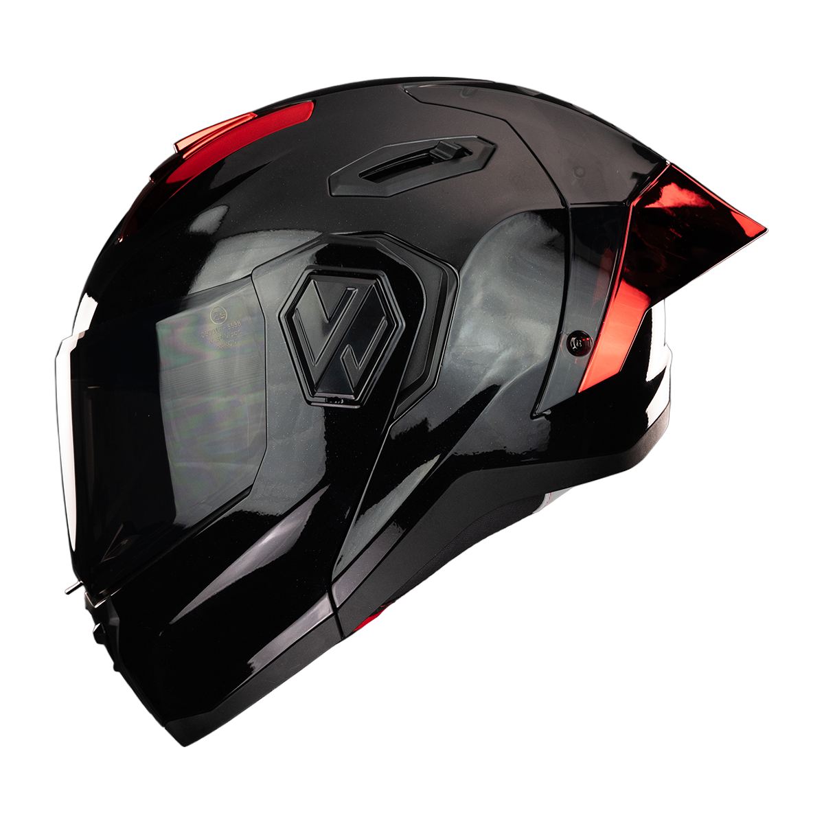 CASCO ALPHA NEGRO ROJO 9