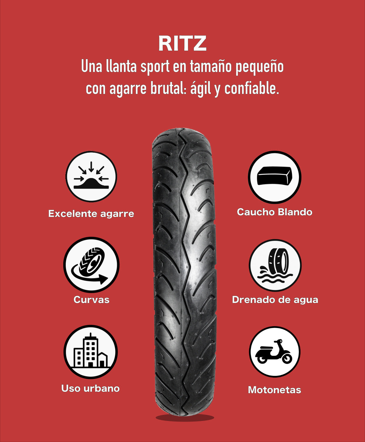 KOV TIRES RITZ Llanta KOV + de motociclista