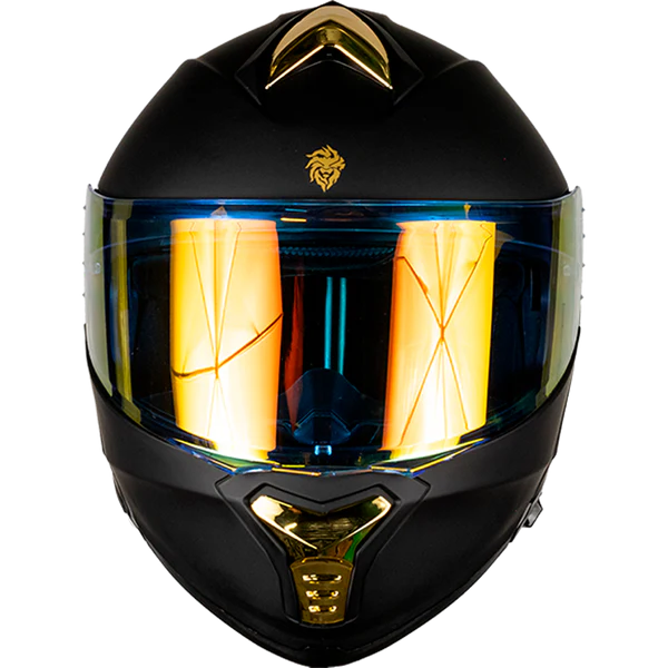 CASCO THUNDER SOLIDO NEGRO MATE DORADO