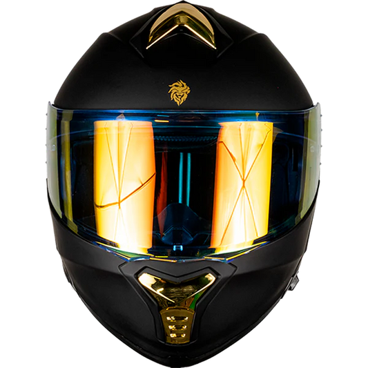 CASCO THUNDER SOLIDO NEGRO MATE DORADO