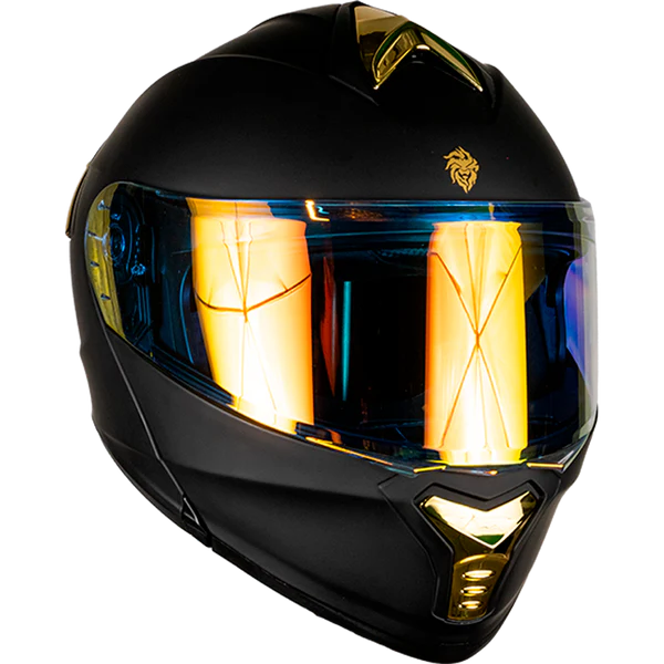 CASCO THUNDER SOLIDO NEGRO MATE DORADO