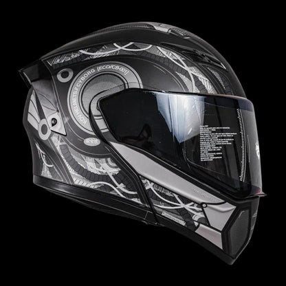 CASCO ESTELAR CYBORG GRIS CON LUZ LED