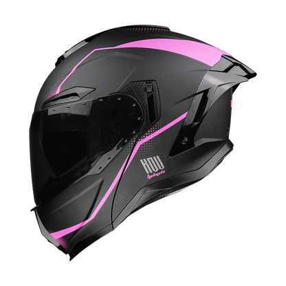 CASCO APOLO NEGRO-ROSA Cascos KOV + de motociclista