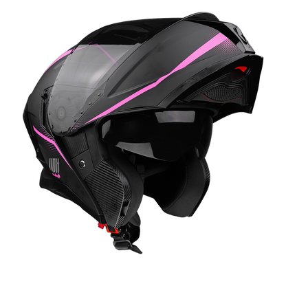CASCO APOLO NEGRO-ROSA Cascos KOV + de motociclista