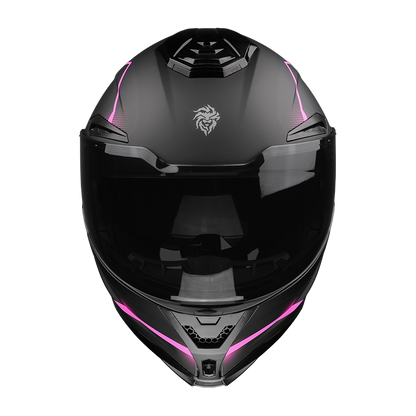 CASCO APOLO NEGRO-ROSA Cascos KOV + de motociclista