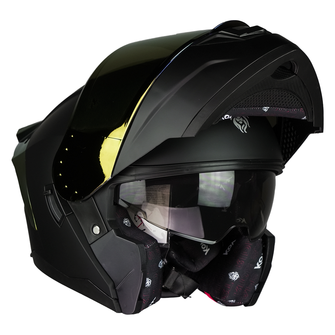 CASCO ZERO BLACK DEMON NEGRO CON LUZ LED Cascos KOV + de motociclista