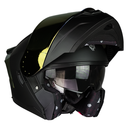 CASCO ZERO BLACK DEMON NEGRO CON LUZ LED Cascos KOV + de motociclista