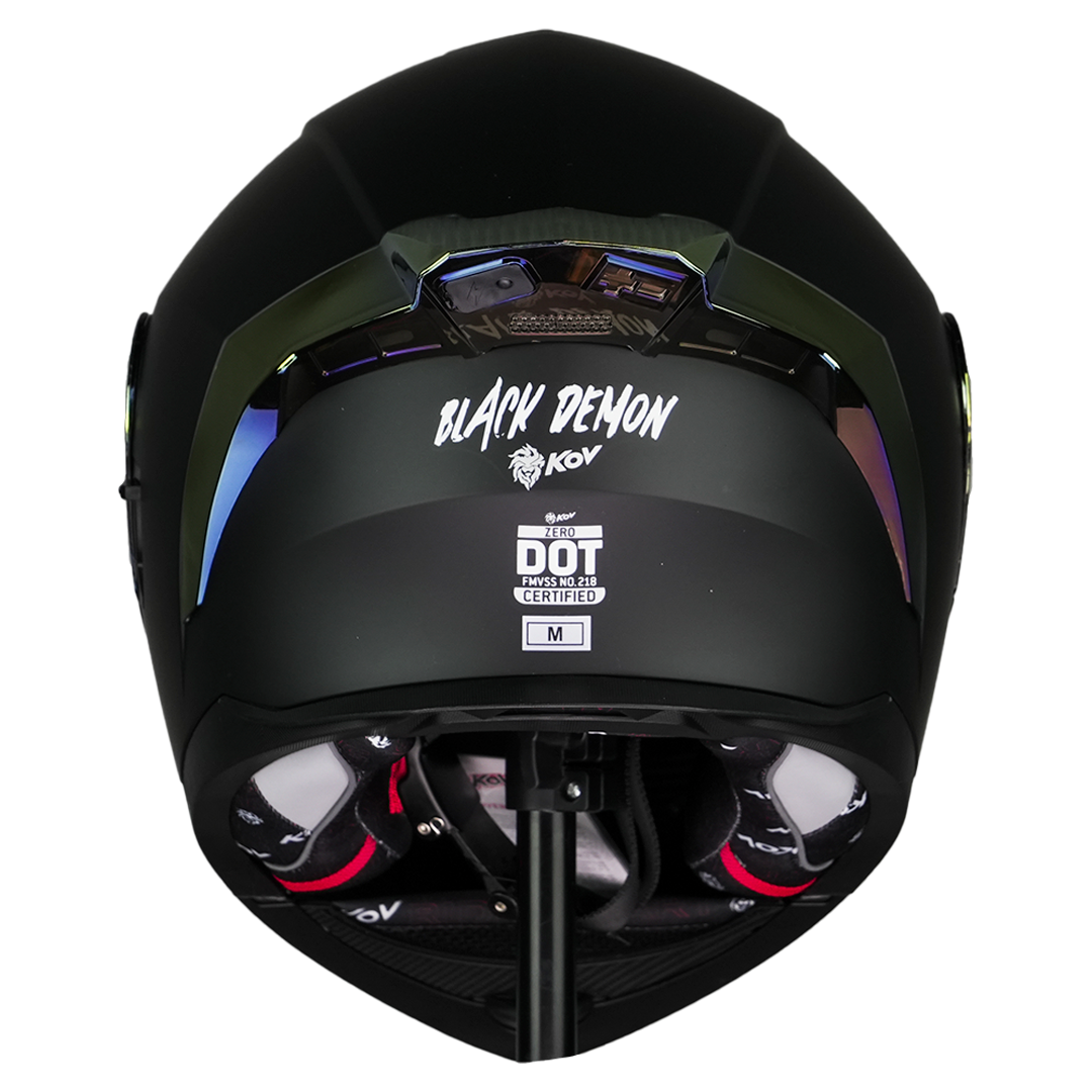 CASCO ZERO BLACK DEMON NEGRO CON LUZ LED Cascos KOV + de motociclista