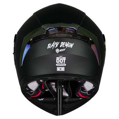 CASCO ZERO BLACK DEMON NEGRO CON LUZ LED Cascos KOV + de motociclista