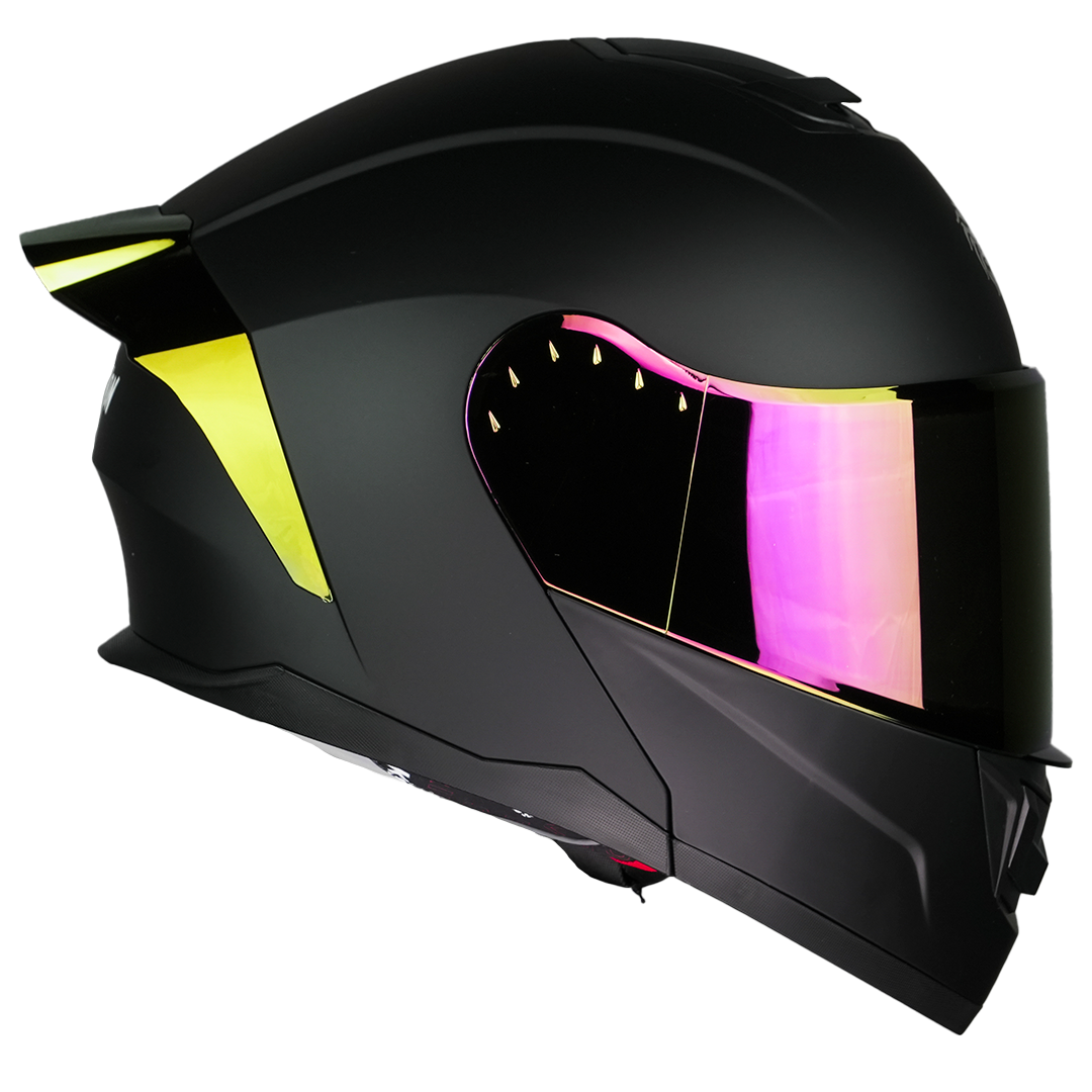 CASCO ZERO BLACK DEMON NEGRO CON LUZ LED Cascos KOV + de motociclista