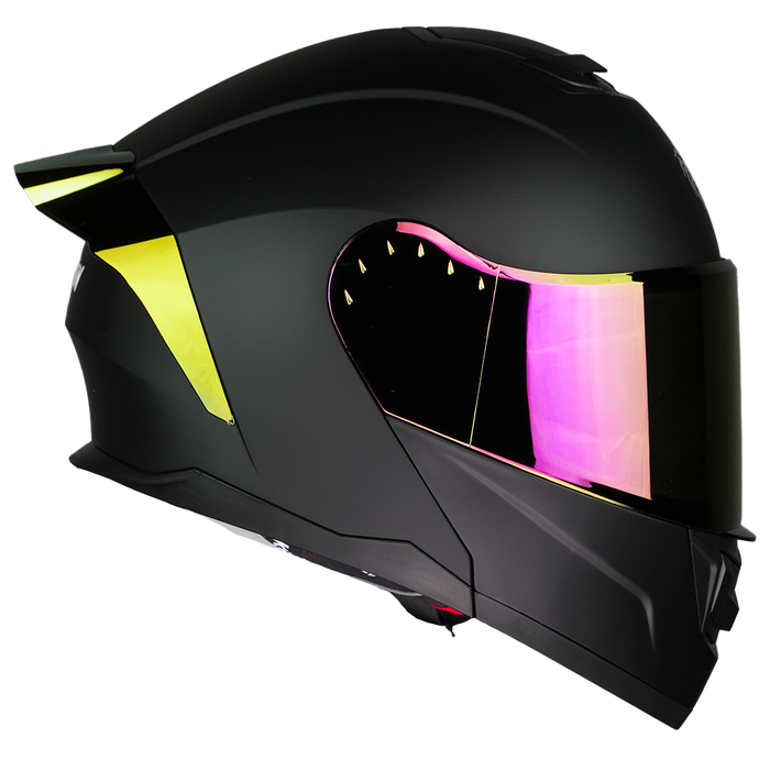 CASCO ZERO BLACK DEMON NEGRO CON LUZ LED Cascos KOV + de motociclista