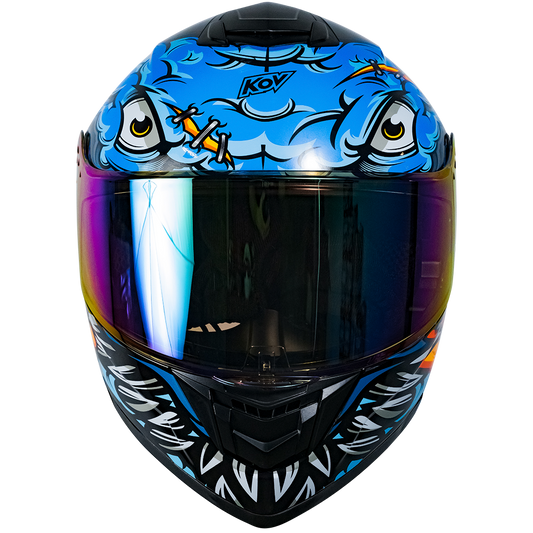 CASCO ZERO RUSH BRAINY AZUL Cascos KOV + de motociclista