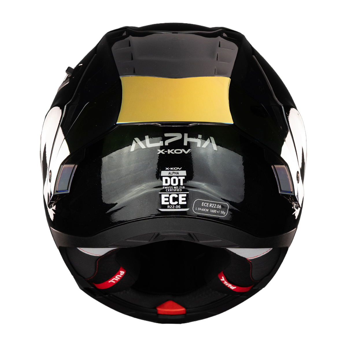 CASCO ALPHA NEGRO DORADO 7