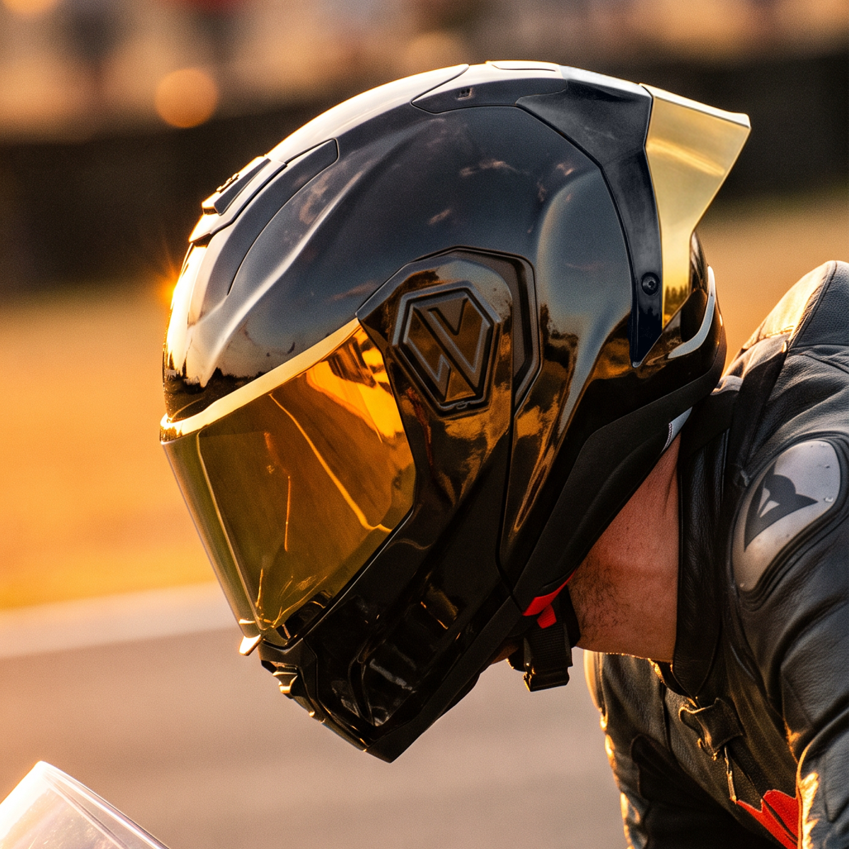 CASCO ALPHA NEGRO DORADO 2