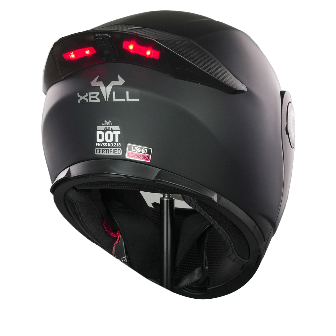 XBULL CASCO BLITZ NEGRO MATE CON LED