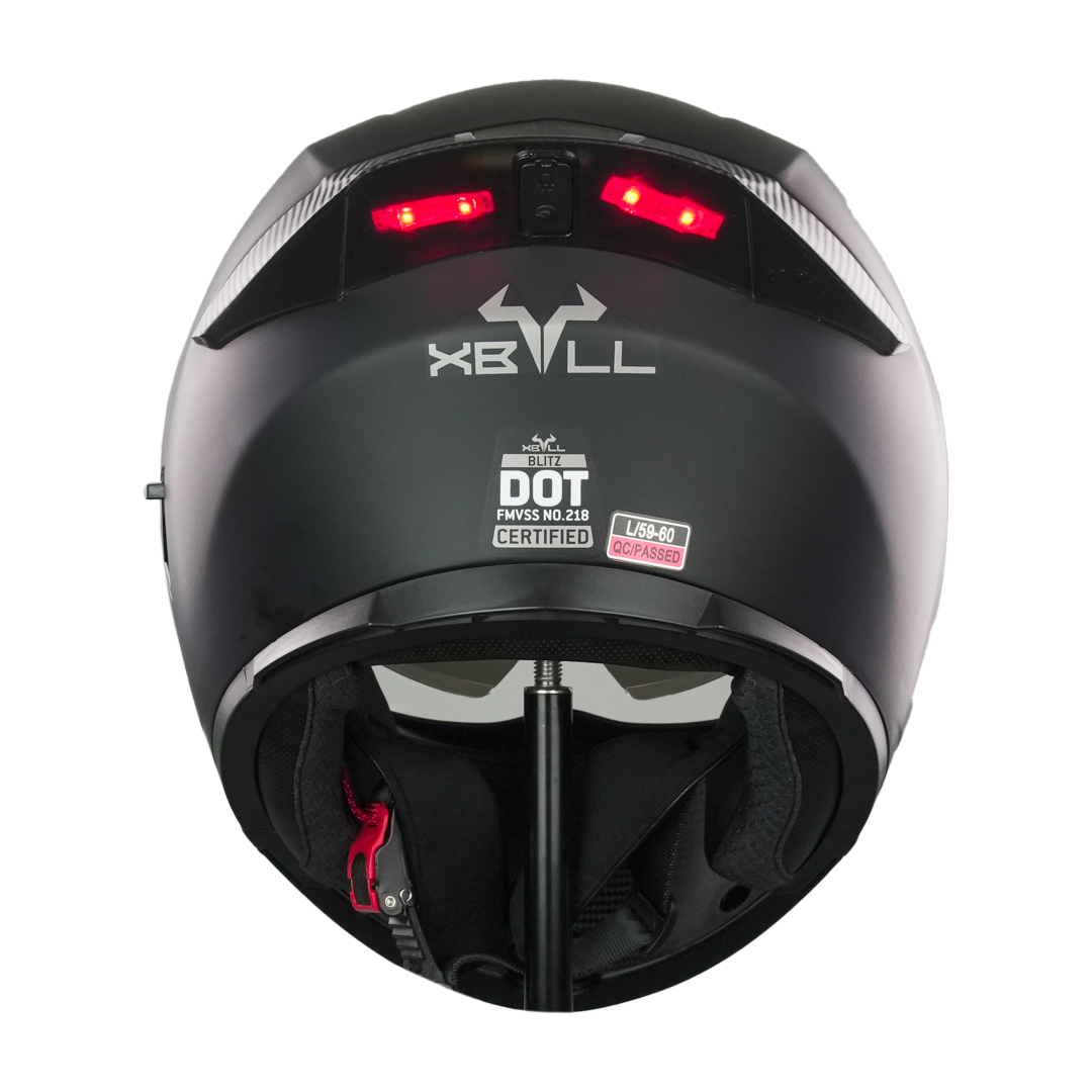 XBULL CASCO BLITZ NEGRO MATE CON LED