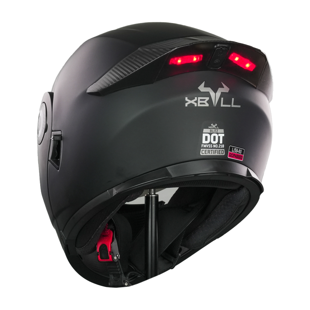 XBULL CASCO BLITZ NEGRO MATE CON LED