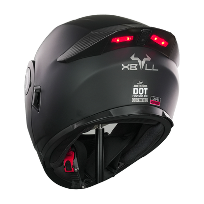XBULL CASCO BLITZ NEGRO MATE CON LED