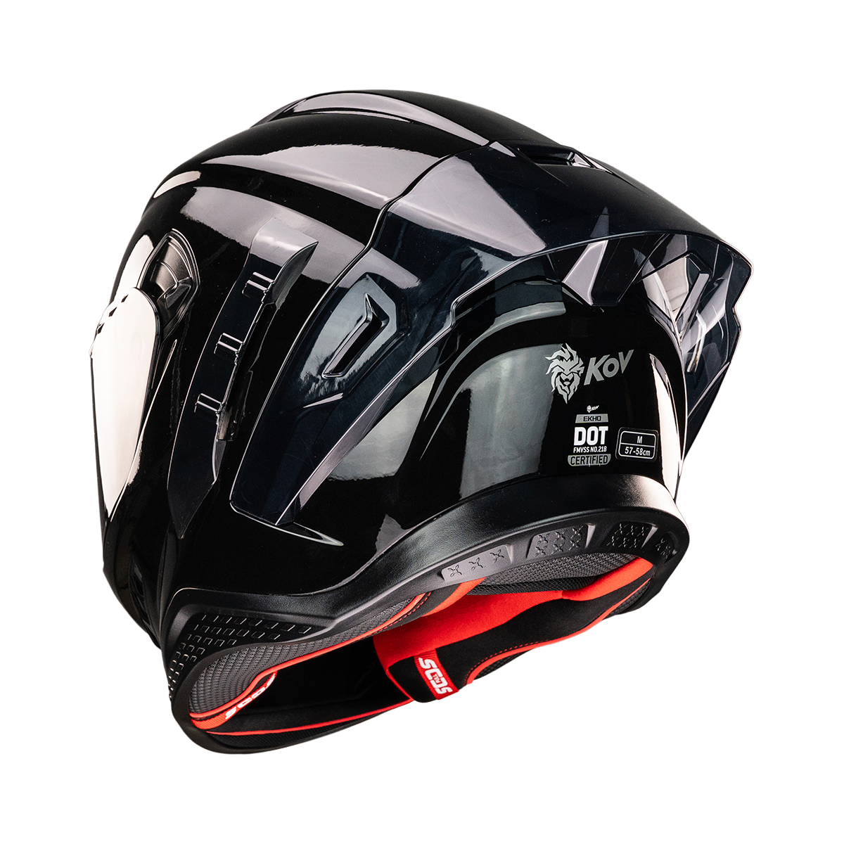 CASCO EKHO NEGRO BRILLOSO Cascos KOV + de motociclista
