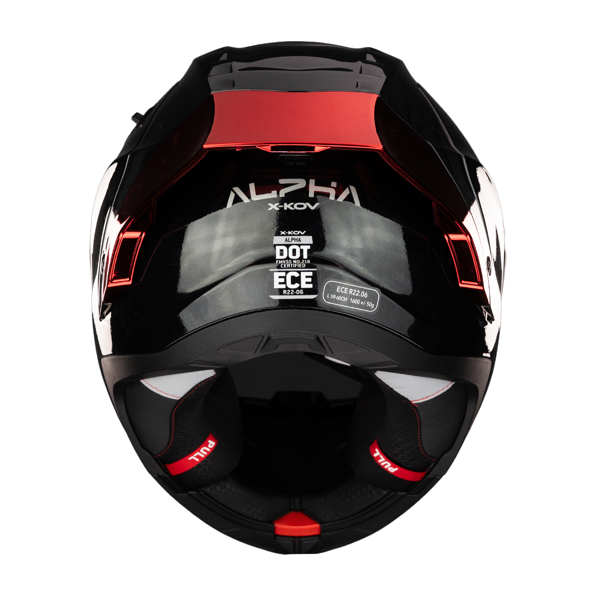 CASCO ALPHA NEGRO ROJO 6