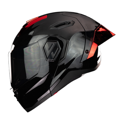 CASCO ALPHA NEGRO ROJO 9