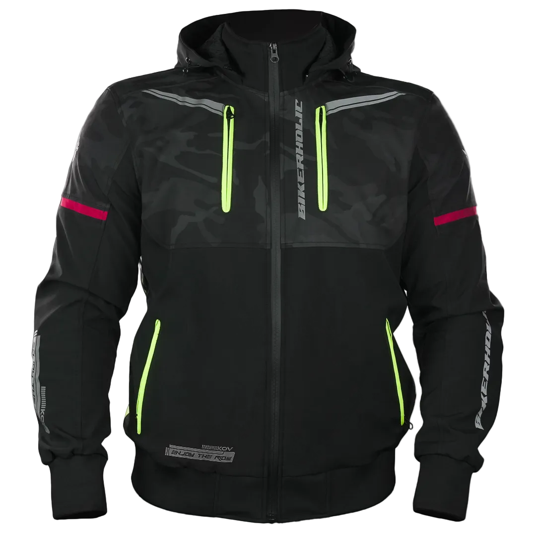 CHAMARRA STORM NEON ROJA KOV + de motociclista