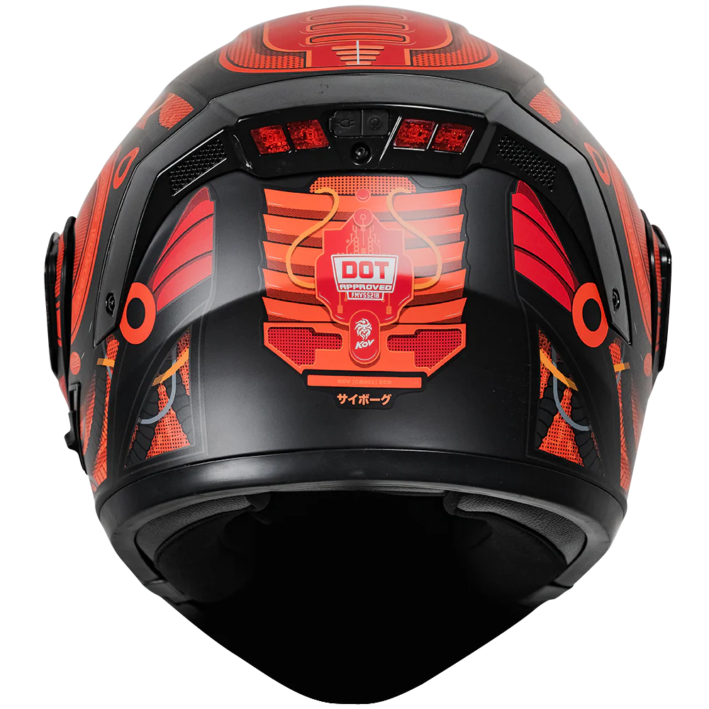 CASCO ESTELAR CYBORG ROJO CON LUZ LED