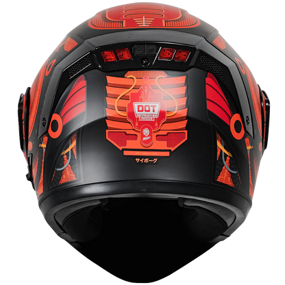 CASCO ESTELAR CYBORG ROJO CON LUZ LED