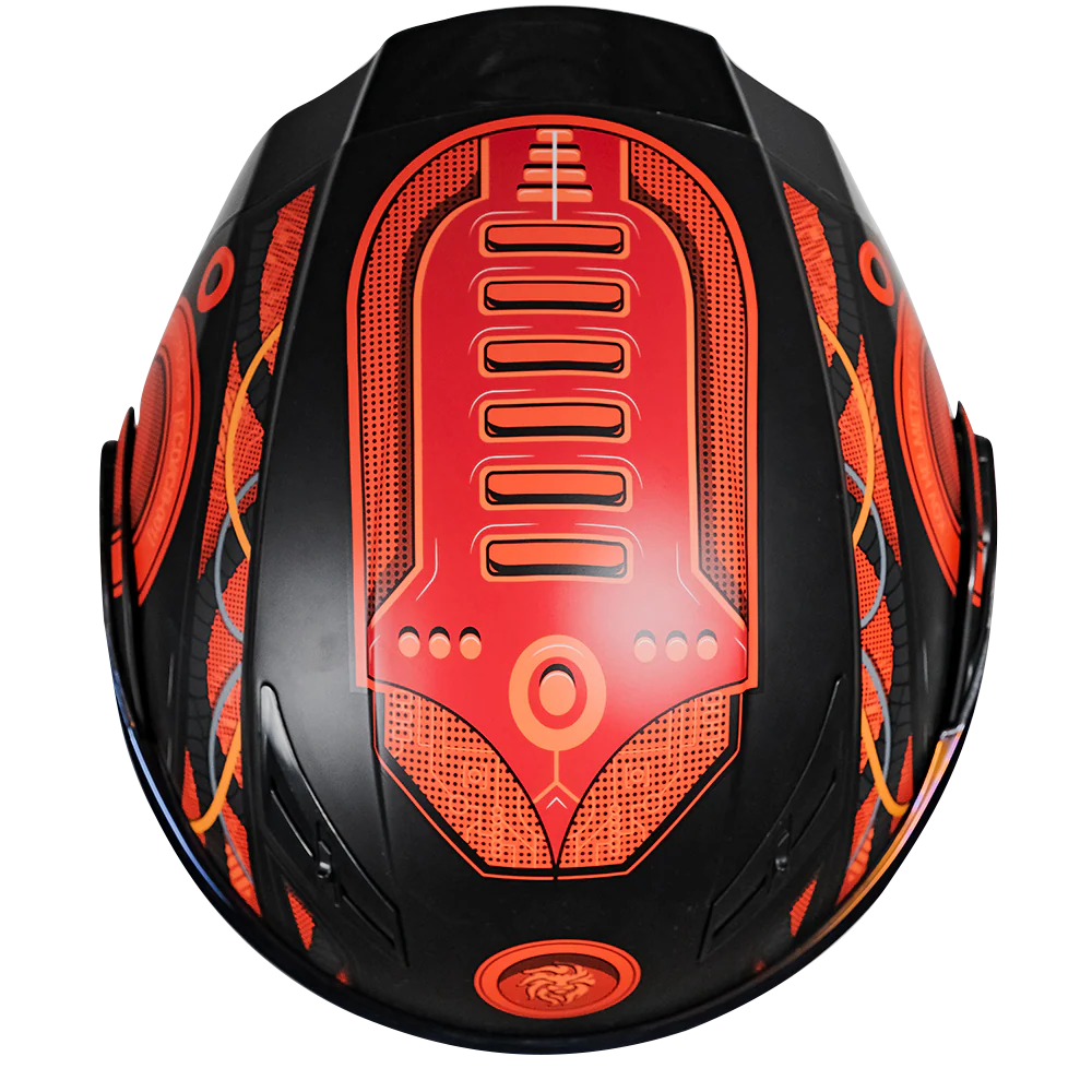CASCO ESTELAR CYBORG ROJO CON LUZ LED
