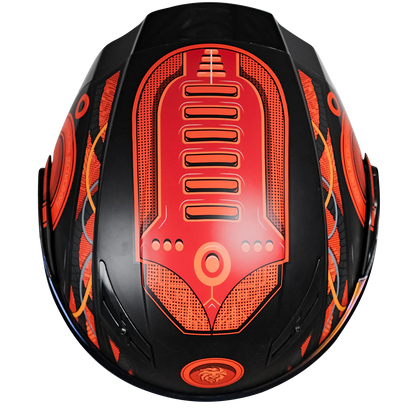 CASCO ESTELAR CYBORG ROJO CON LUZ LED