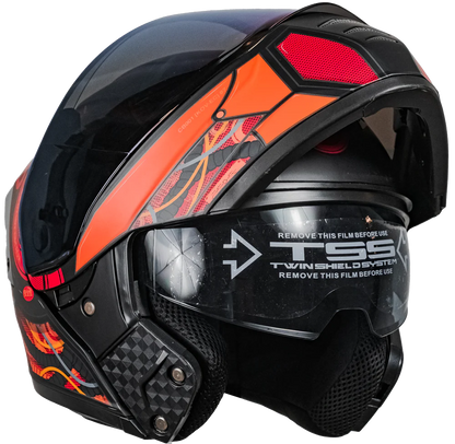 CASCO ESTELAR CYBORG ROJO CON LUZ LED