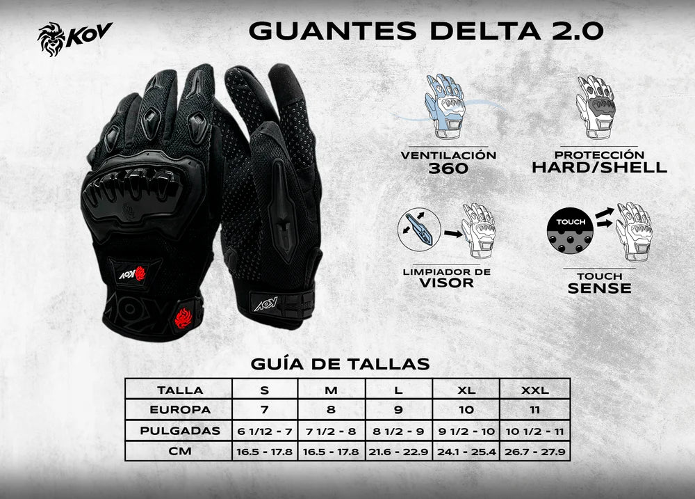 GUANTE KOV DELTA NEGRO / ROJO