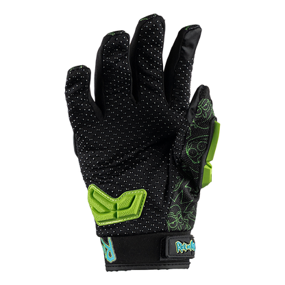 GUANTE RICK & MORTY NEGRO-VERDE Guantes KOV + de motociclista