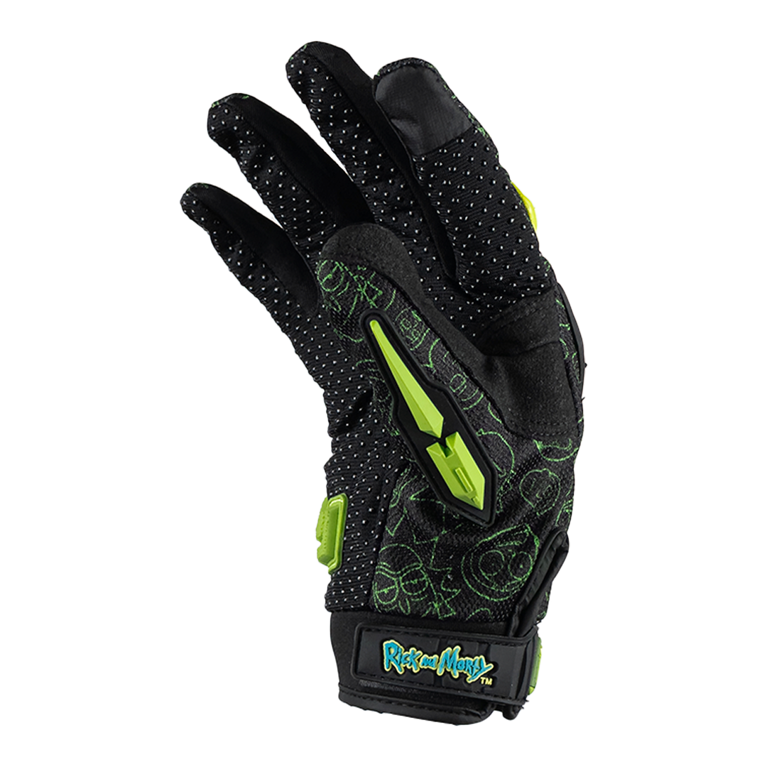 GUANTE RICK & MORTY NEGRO-VERDE Guantes KOV + de motociclista