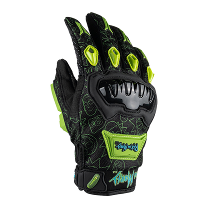 GUANTE RICK & MORTY NEGRO-VERDE Guantes KOV + de motociclista