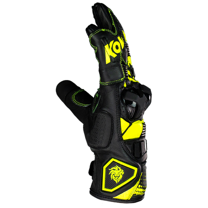 GUANTE KOV PIEL ROSS VERDE NEON T Guantes KOV + de motociclista