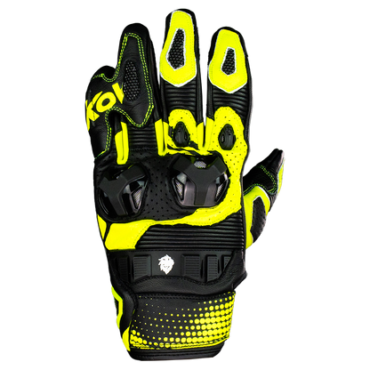GUANTE KOV PIEL ROSS VERDE NEON T Guantes KOV + de motociclista