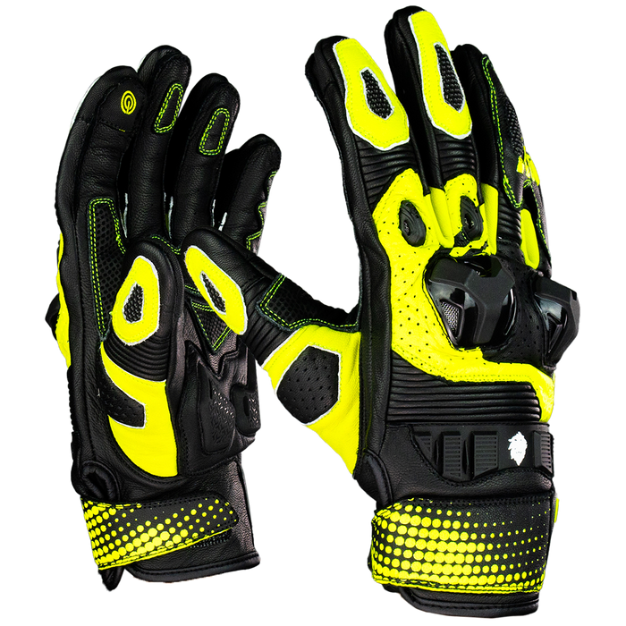 GUANTE KOV PIEL ROSS VERDE NEON T Guantes KOV + de motociclista