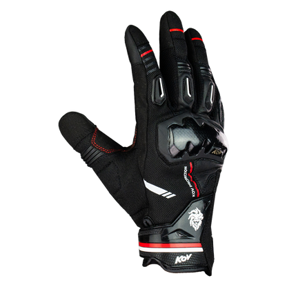 GUANTE KOV PIEL TRACK BLANCO - ROJO Guantes KOV + de motociclista
