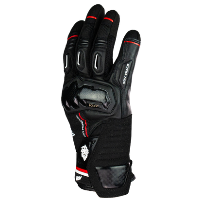 GUANTE KOV PIEL TRACK BLANCO - ROJO Guantes KOV + de motociclista