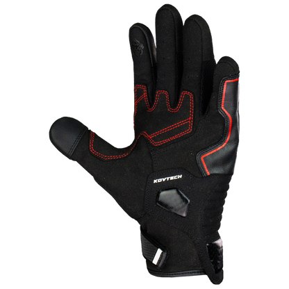 GUANTE KOV PIEL TRACK BLANCO - ROJO Guantes KOV + de motociclista