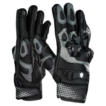 GUANTE KOV PIEL ROSS NEGRO GRIS T Guantes KOV + de motociclista