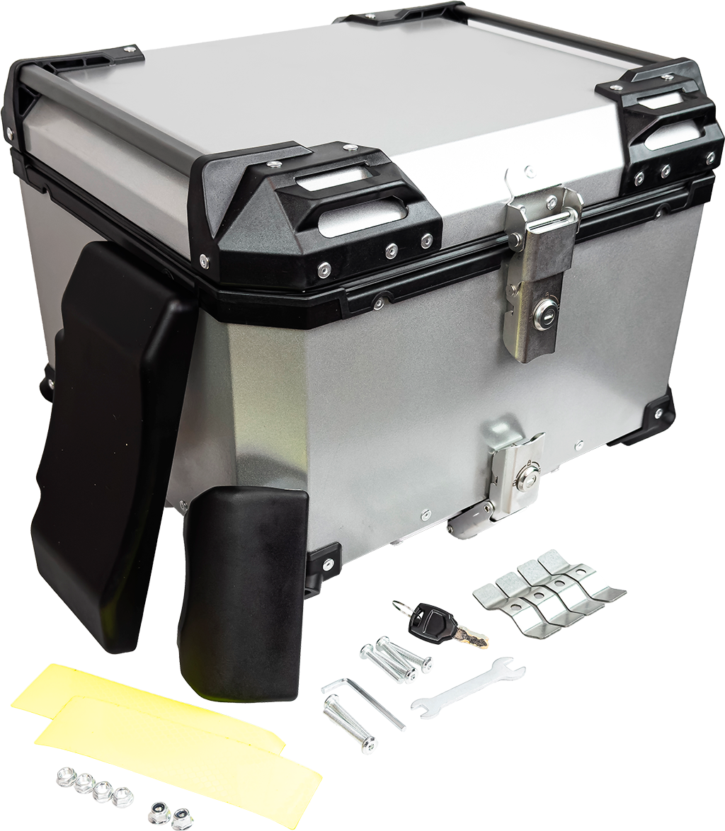 MALETERO TOP CASE SILVER CON RESPALDO 45 L Accesorios KOV + de motociclista