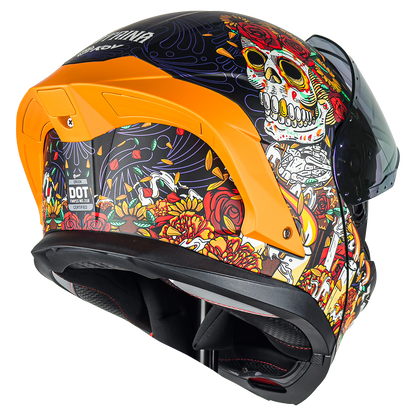 CASCO ORION CATRINA NARANJA CON MICA DE REGALO 3
