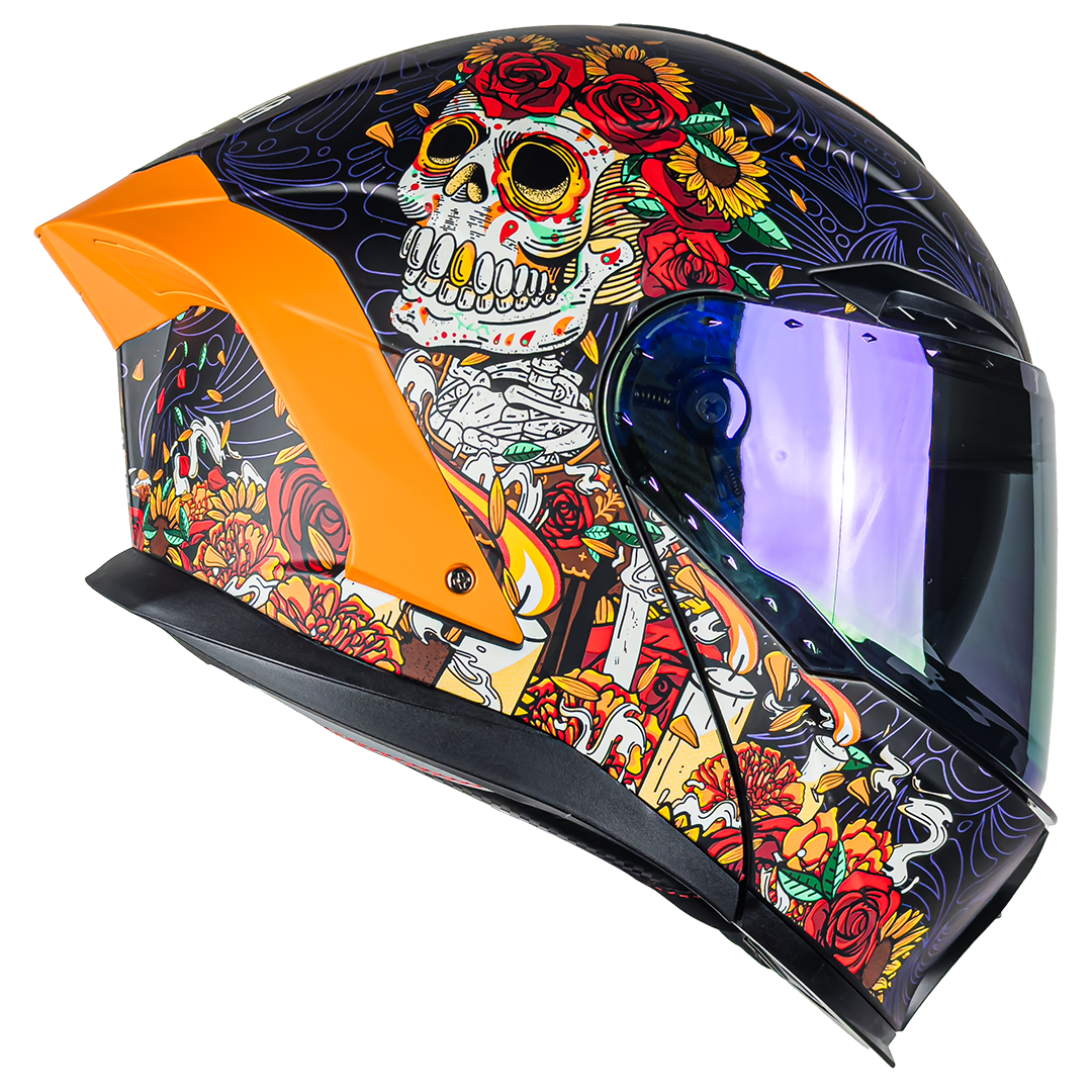 CASCO ORION CATRINA NARANJA CON MICA DE REGALO 1