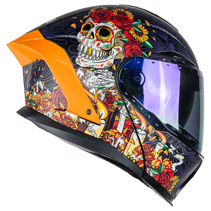 CASCO ORION CATRINA NARANJA CON MICA DE REGALO 1