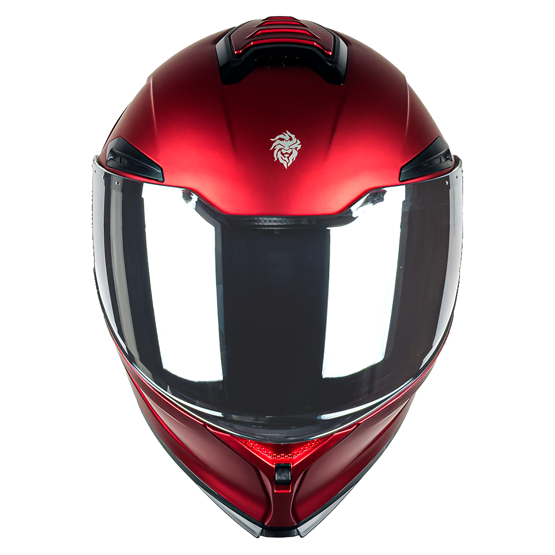 CASCO ORION ROJO CON LUZ LED 2