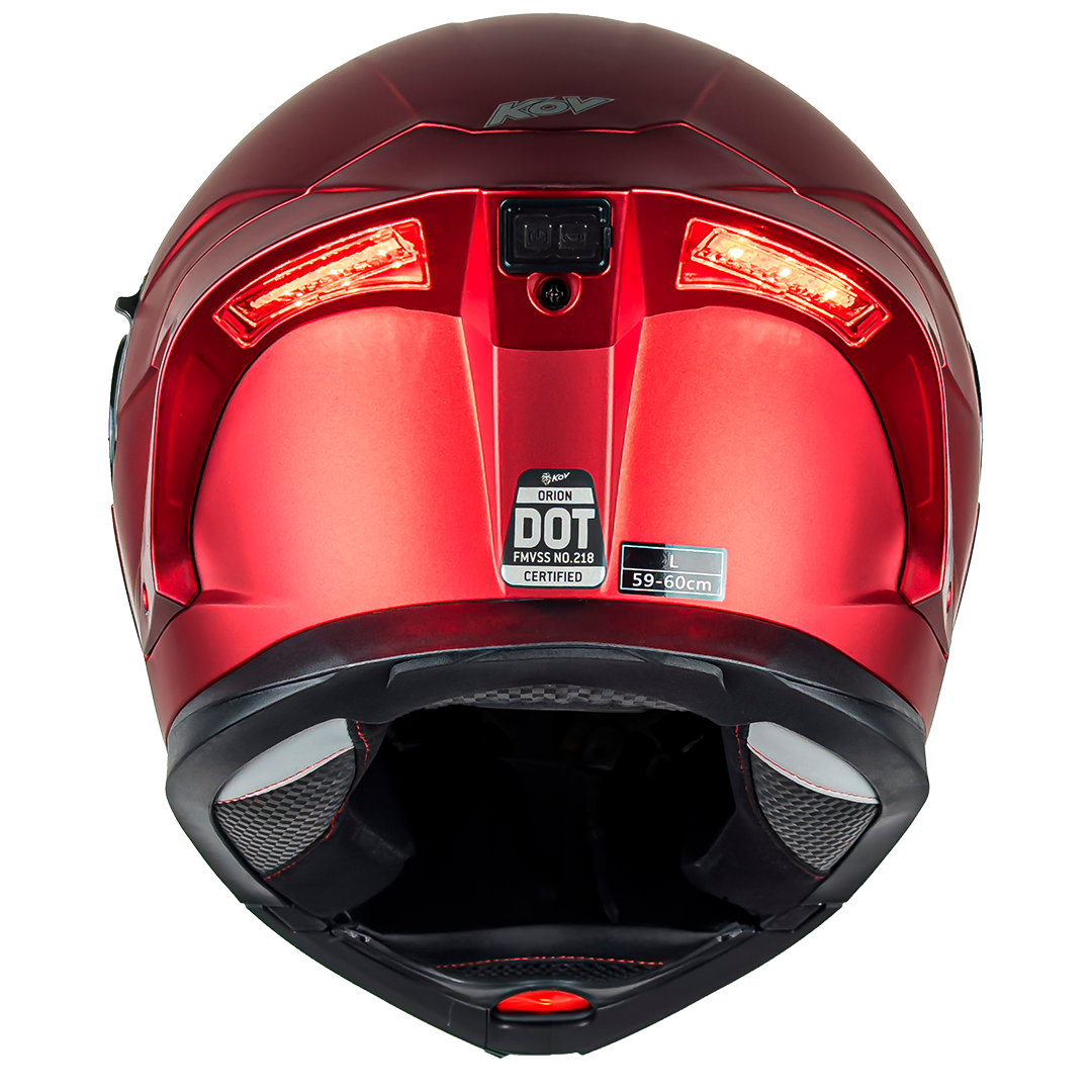 CASCO ORION ROJO CON LUZ LED 4