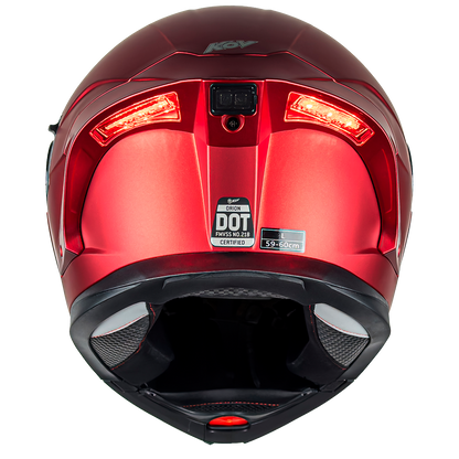 CASCO ORION ROJO CON LUZ LED 4