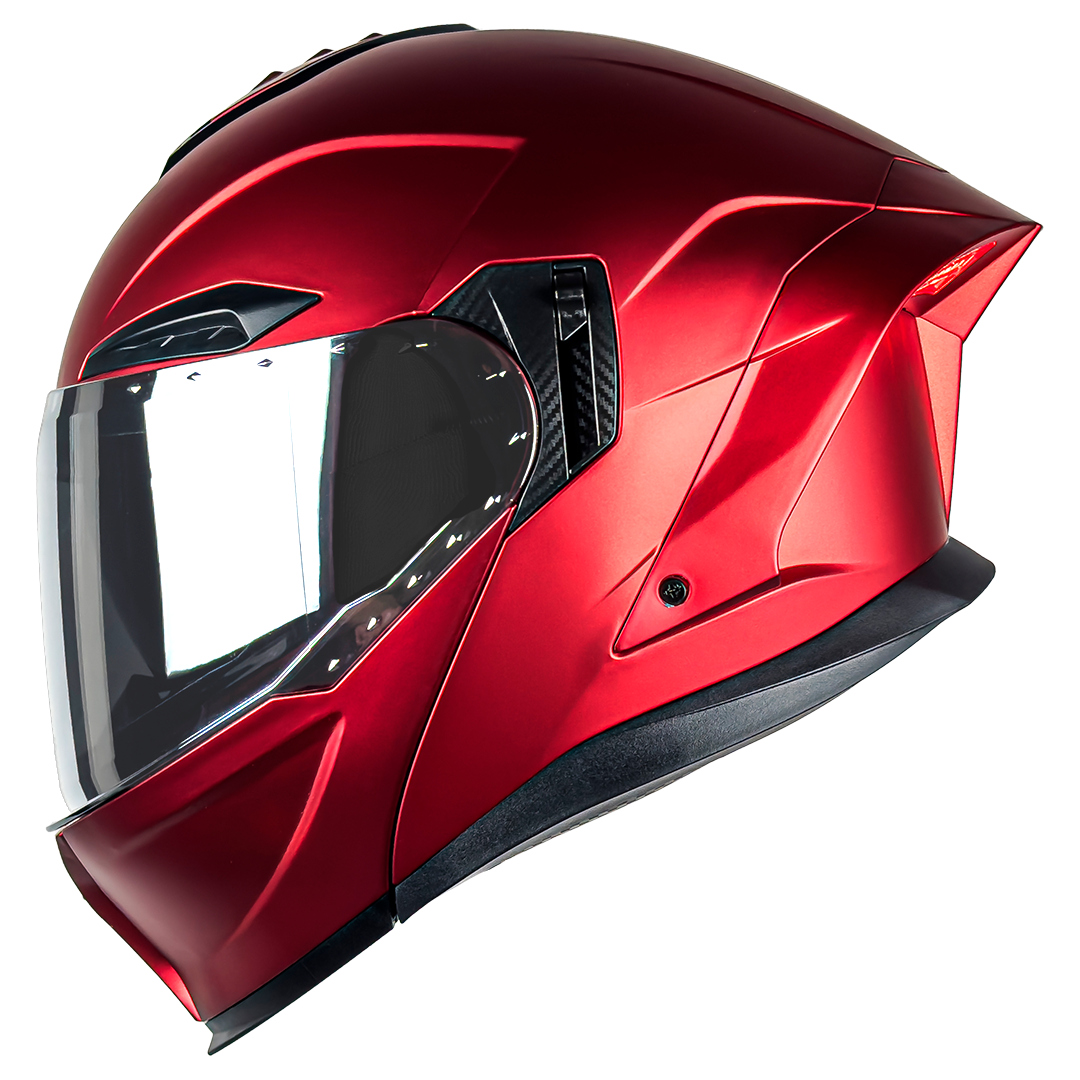 CASCO ORION ROJO CON LUZ LED 3